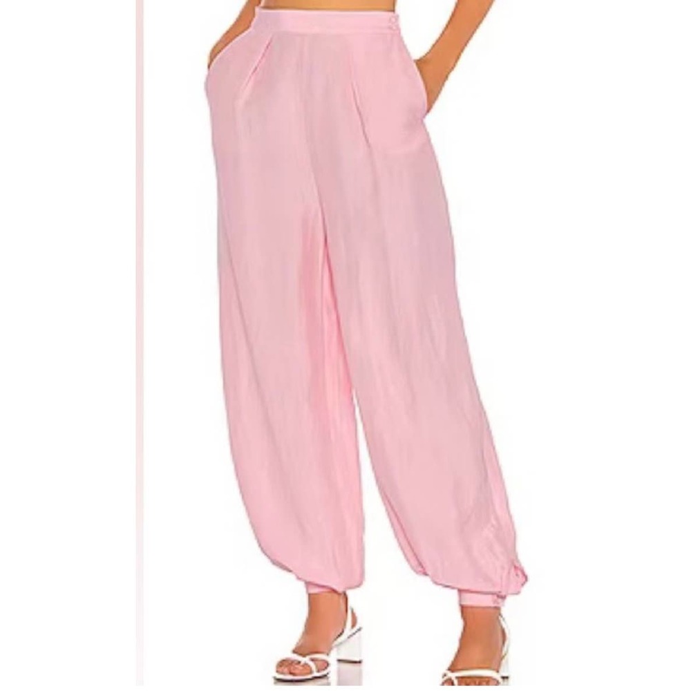 NEW Ronny Kobo Petal Pink Kristin Pants Womens Medium Wide Balloon Leg High Rise